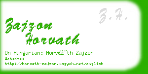 zajzon horvath business card